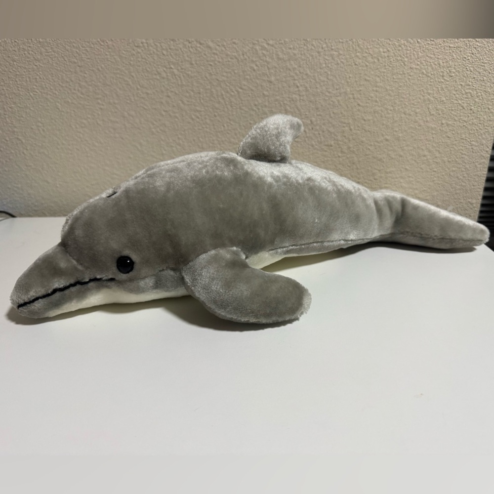 17” Gray Dolphin Plush